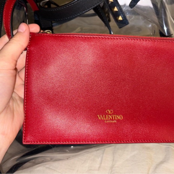 Valentino Transparent Tote with Black and Red Accents - Picture 2 of 3